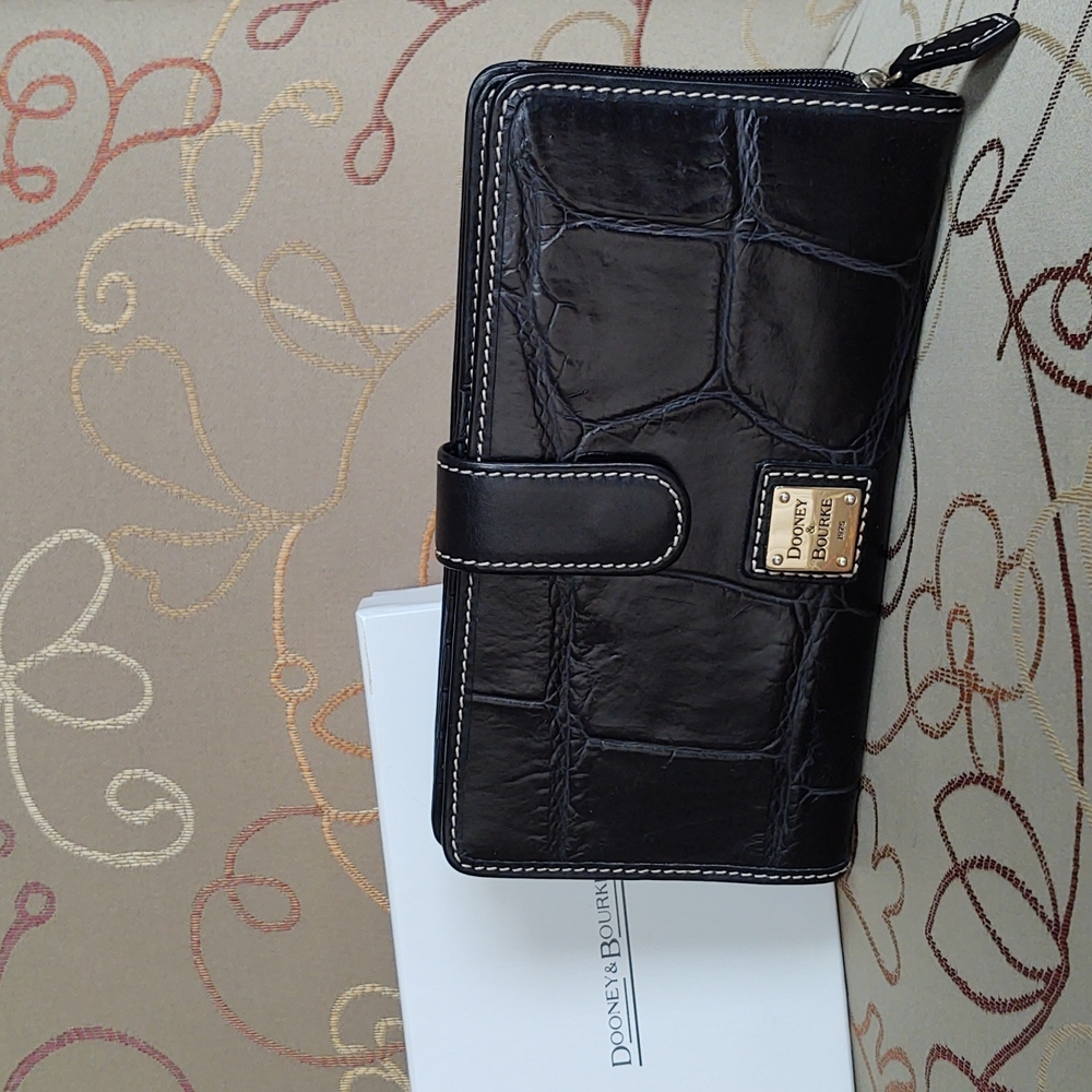 Dooney and Bourke Croco Embossed Leather Wallet